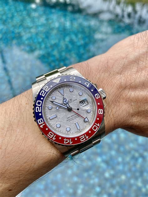 rolex 31mm meteorite dial|rolex gmt 2 pepsi meteorite.